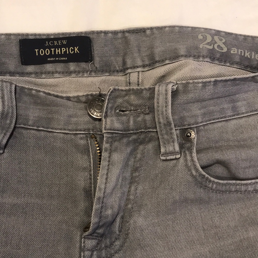 J. Crew Toothpick Jeans light grey